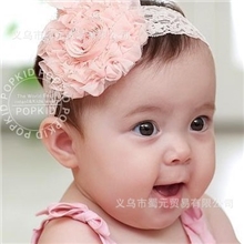韩国发饰儿童发带大花朵蕾丝头套韩式发箍饰品宝宝头饰批发