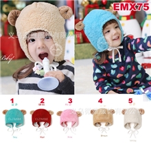 《热卖》EMX75秋冬新款小羊耳朵造型保暖毛绒婴儿帽|韩版儿童帽子