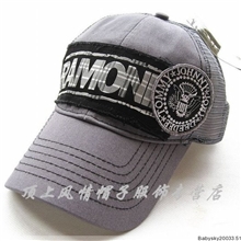 外贸原单儿童平顶帽童帽棒球帽网帽灰色