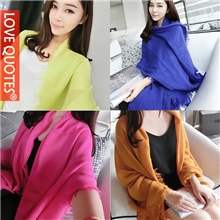 D078欧美百搭秋冬季必备大牌长款毛须须气质大披肩/围巾纯色潮