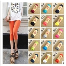 hm莫代尔打底裤春夏糖果灰色显瘦修身弹力七分裤棉