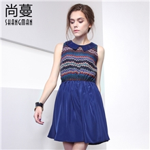 2013夏百褶无袖背心裙子中长款欧美连衣裙厂家直销D307
