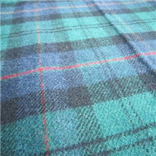 毛纺粗花呢绿格毛呢，秋冬面料