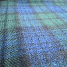 绿色花格羊毛呢，毛纺粗花呢，秋冬面料