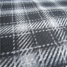 黑灰色花格羊毛呢，服装面料，秋冬面料