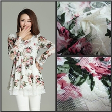 供应尼龙弹力蕾丝网布印花面料