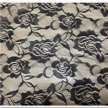 供应玫瑰花型半透明弹力针织经编提花蕾丝网布内衣礼服女装面料