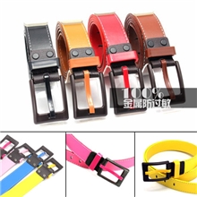 韩版十彩腰带男士腰带女士皮带金属防过敏百搭4-9