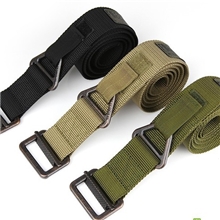 野外战术帆布腰带宽加厚百搭潮户外救援垂降腰带