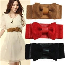 韩版装饰腰封蝴蝶结编织超宽松紧腰封女士腰带55g