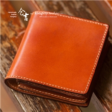 仓吉手工意大利植鞣革养牛钱包财布头层牛皮休闲男女钱夹redmoon