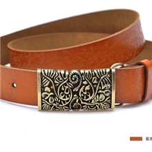 秋冬牛皮皮带复古精致镂空雕花扣头女士皮带牛仔裤腰带批发5
