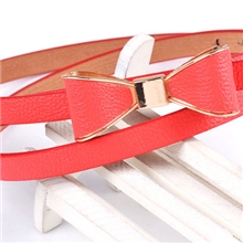 韩版时尚百搭蝴蝶结细腰带女士装饰女皮带女款磨砂糖果腰带6728