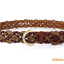 韩版百搭女士牛皮编织腰带/皮带手工编织带ak-2031