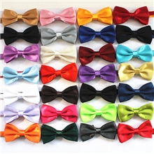 嵊州领带批发成人仿真丝领结纯色领结男士领结蝴蝶结