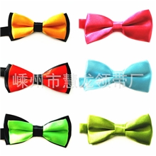 批发儿童纯色领结领花双层领结提花领结印花领结家直销
