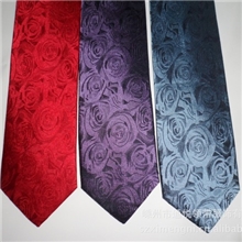 嵊州领带厂家直销提花色织真丝领带玫瑰花纹男士休闲领带