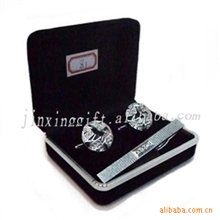 【现货】高品质带钻袖扣领夹套装