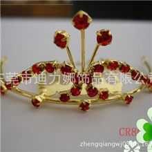 欧美流行款式金属镶钻皇冠新款时尚生日派对皇冠可来图定做