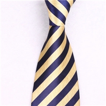 时尚百搭金黄条纹领带/10公分商务领带