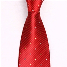 喜庆红绅士碎花领带/简朴时尚点式涤丝领带