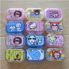 卡通带镜子双联盒伴侣盒护理盒隐形眼镜伴侣多色可选