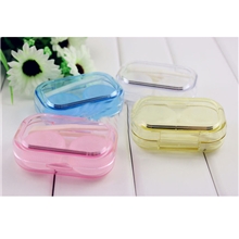 透明伴侣盒眼镜伴侣盒双联盒护理盒隐形眼镜伴侣粉色蓝色黄色白色