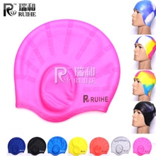 2013新品特价进口硅胶舒适透气高弹力游泳帽防水护耳泳帽