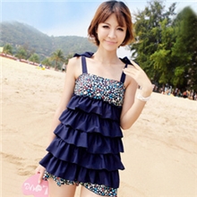 一件起批鑫水鸟裙式连体泳衣女士聚拢小胸遮肚显瘦泳装泳衣