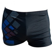 厂家直销锦纶男士泳裤加大码平角菱形泳裤