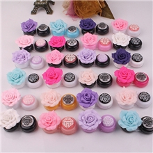 【荐】安娜苏糖果色山茶花手工隐形眼镜盒双联盒伴侣盒首饰盒