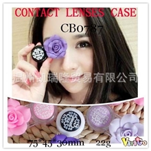 经典3D立体高雅软陶大花DIY手工美瞳镜片隐形眼镜双联盒CB0787