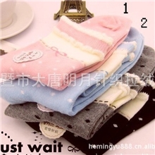 袜子批发新款韩国中筒袜蕾丝花边复古女士棉袜精品女袜何明月