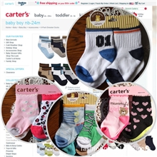 原单4双装卡特袜6-12m多款男女出口美国cater's童袜全棉童袜批发3