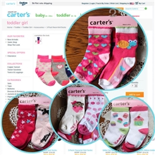 原单4双装卡特袜12-24m（多款）carter&rsquo;s原厂卡纸包装全棉