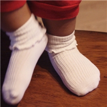 原单手工缝头木耳边翻边袜出口原单全棉童袜批发无骨缝头