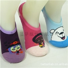 毛圈袜挖口袜地板袜全棉童袜点胶袜