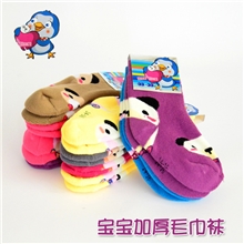 卡通宝宝天然毛圈棉加厚毛巾袜子多款多色厂家批发