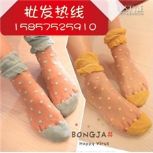 日系透明超薄女丝袜蕾丝复古波点玻璃圆点水晶袜花边短袜