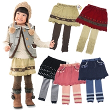 独家！日本西松屋在售库存外贸余单儿童花边裙裤女童打底裤