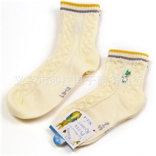 3码入无骨缝头刺绣暗提麻花童袜儿童棉袜春夏薄棉中帮
