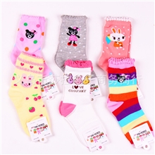 外贸儿童袜批发韩国爆款精梳棉淡色系童袜四季款