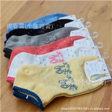 外贸原单袜花边波点圆点全棉花边女船袜隐形袜子厂家批发