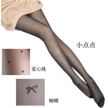 2013新款夏季超薄包芯丝提花连裤袜性感蝴蝶结圆点丝袜厂家批发