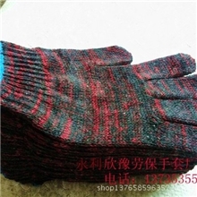 劳保手套厂家直销棉纱手套劳保花手套防护作业手套、600克红花