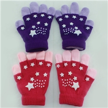 厂家特价外贸库存处理儿童双层套印胶手套防寒保暖时尚手套童套