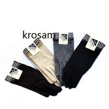 女千鸟格口羊绒手套女士手套羊毛手套爆