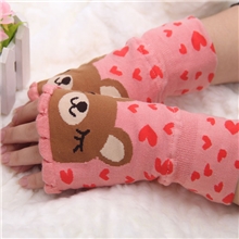 小熊爱心半指手套义乌厂家批发[H-8428]