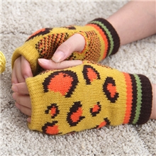 奶牛圈女士半指针织手套加厚保暖小魔女手套批发[H-8406]