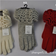 外贸原单时尚堆堆口羊绒手套国际流行前沿柔软舒适